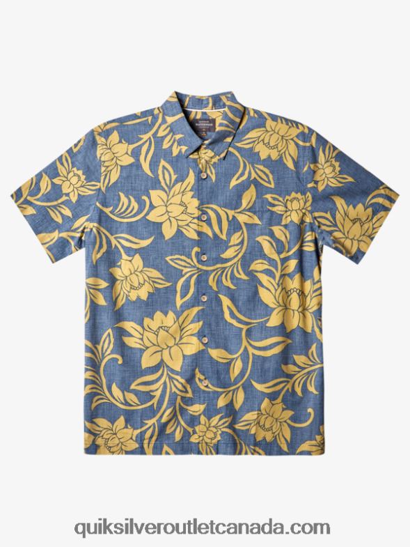 CA Quiksilver Men Waterman Every Weekend Short Sleeve Shirt ensign blue every weekend w TX4R2290