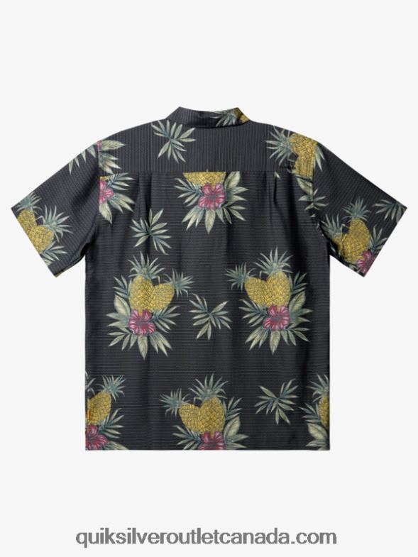 CA Quiksilver Men Waterman Field Work Short Sleeve Shirt black field work TX4R2449
