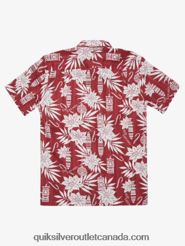 CA Quiksilver Men Waterman Holiday Time Short Sleeve Shirt rosewood holiday time TX4R21796
