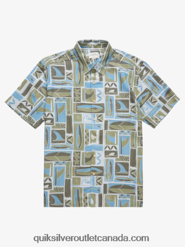 CA Quiksilver Men Waterman Kapua Short Sleeve Shirt dusty olivekapua TX4R21890