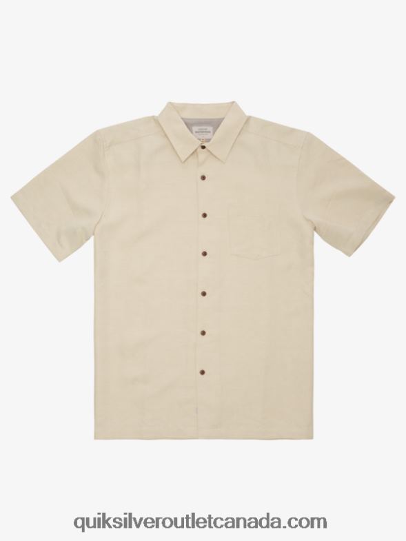 CA Quiksilver Men Waterman Kelpies Bay Short Sleeve Shirt brown rice TX4R21359