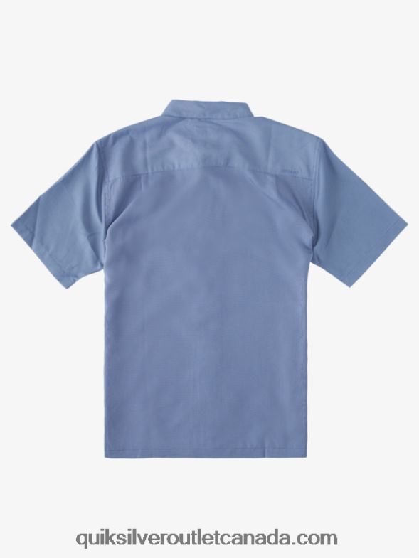 CA Quiksilver Men Waterman Kings Cliff Short Sleeve Shirt ensign blue kings cliff TX4R2282