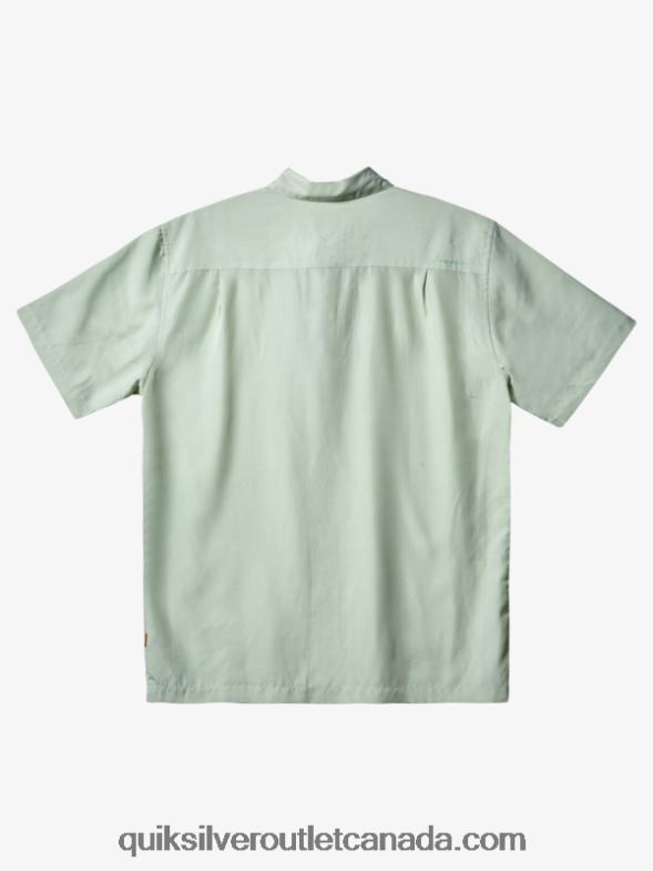 CA Quiksilver Men Waterman Kings Cliff Short Sleeve Shirt subtle green kingscliff TX4R2286