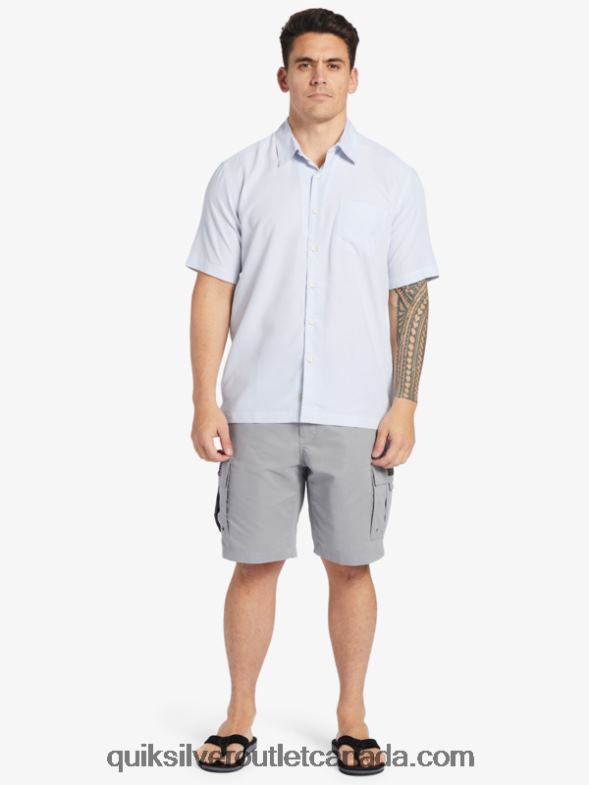 CA Quiksilver Men Waterman Kings Cliff Short Sleeve Shirt white kings cliff TX4R2281