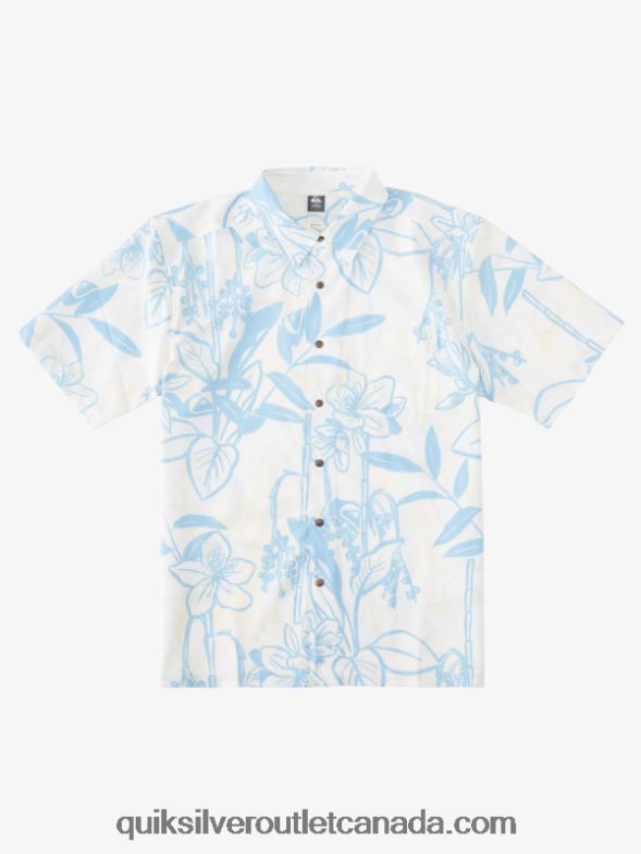 CA Quiksilver Men Waterman Loose Ways Hawaiian Shirt white loose ways TX4R21327