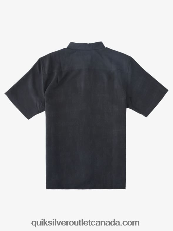 CA Quiksilver Men Waterman Manele Bay Short Sleeve Shirt black TX4R2798