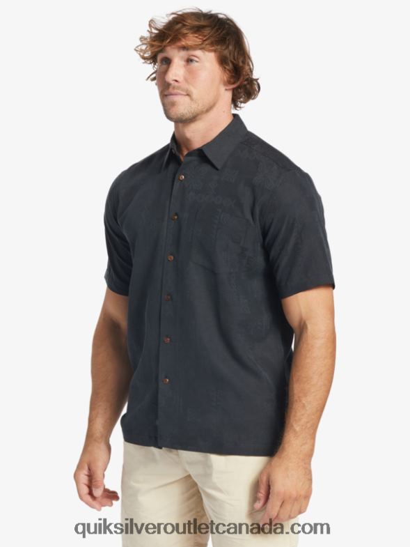 CA Quiksilver Men Waterman Manele Bay Short Sleeve Shirt black TX4R2798