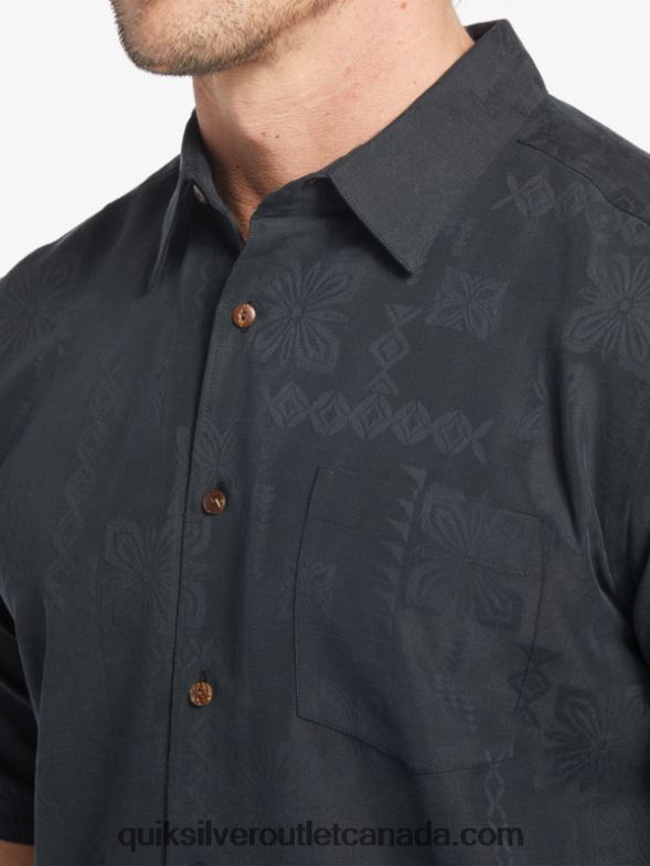 CA Quiksilver Men Waterman Manele Bay Short Sleeve Shirt black TX4R2798