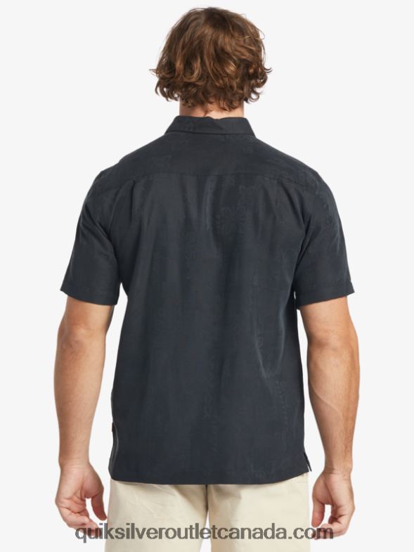 CA Quiksilver Men Waterman Manele Bay Short Sleeve Shirt black TX4R2798