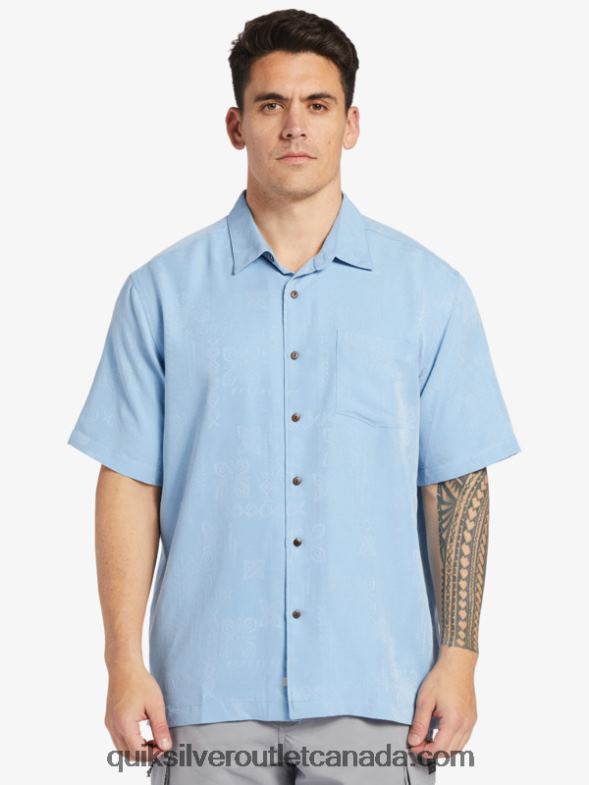 CA Quiksilver Men Waterman Manele Bay Short Sleeve Shirt dusk blue TX4R2800