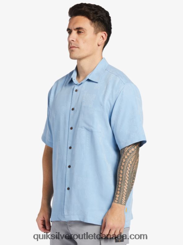 CA Quiksilver Men Waterman Manele Bay Short Sleeve Shirt dusk blue TX4R2800