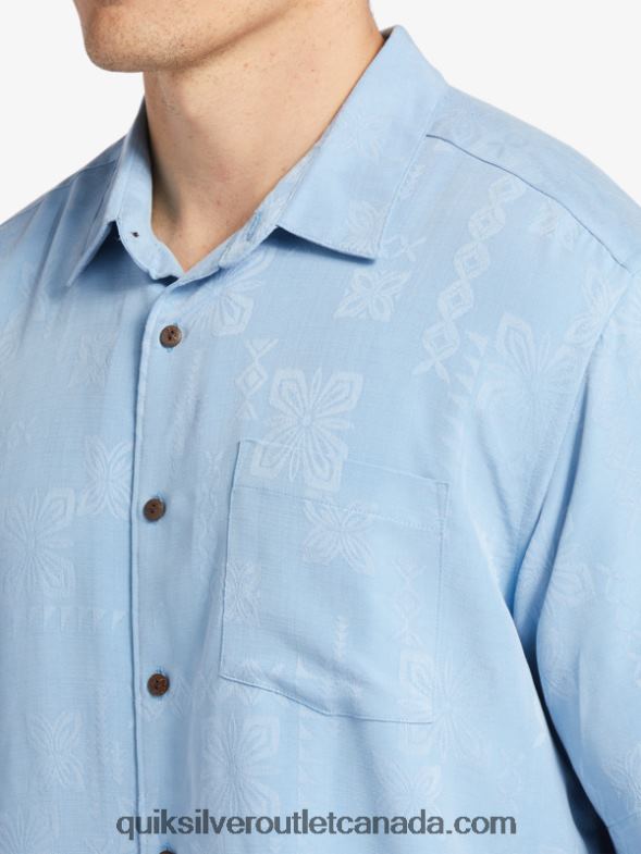 CA Quiksilver Men Waterman Manele Bay Short Sleeve Shirt dusk blue TX4R2800