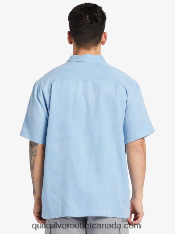 CA Quiksilver Men Waterman Manele Bay Short Sleeve Shirt dusk blue TX4R2800