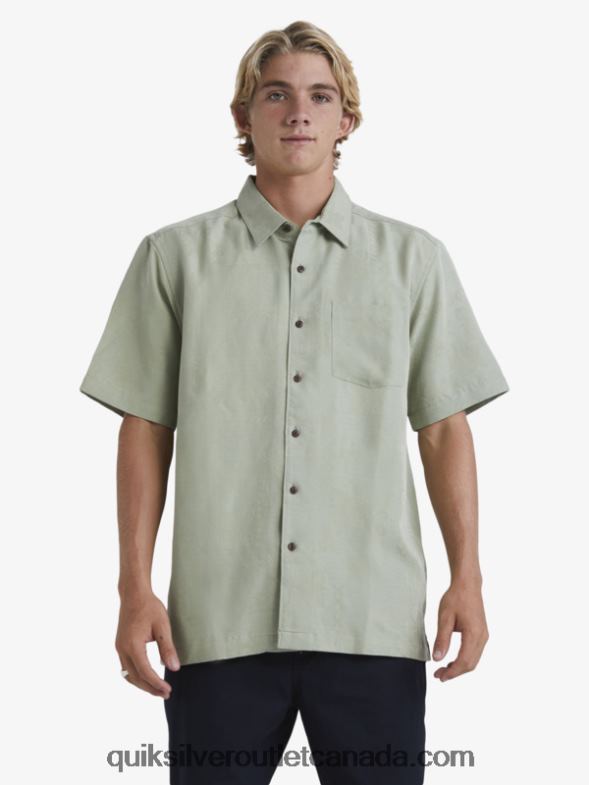 CA Quiksilver Men Waterman Manele Bay Short Sleeve Shirt tea TX4R2801