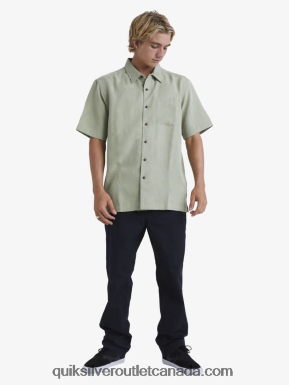CA Quiksilver Men Waterman Manele Bay Short Sleeve Shirt tea TX4R2801
