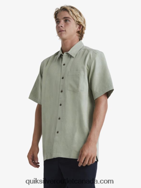 CA Quiksilver Men Waterman Manele Bay Short Sleeve Shirt tea TX4R2801