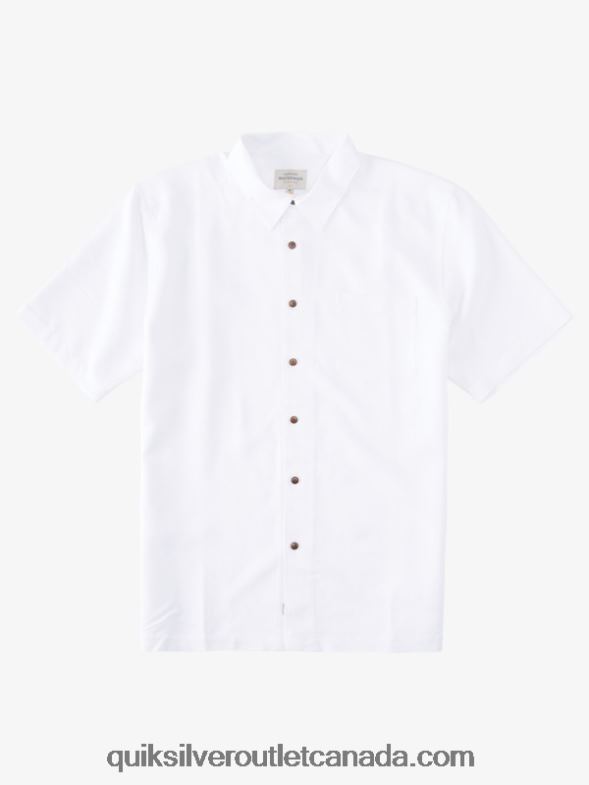 CA Quiksilver Men Waterman Manele Bay Short Sleeve Shirt white TX4R2799