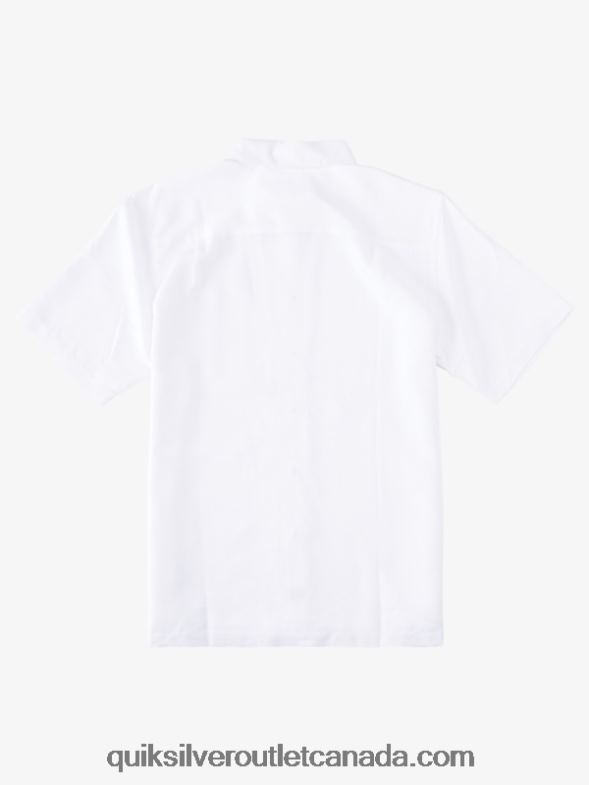 CA Quiksilver Men Waterman Manele Bay Short Sleeve Shirt white TX4R2799