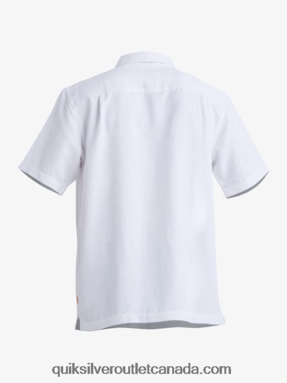 CA Quiksilver Men Waterman Manele Bay Short Sleeve Shirt white TX4R2799