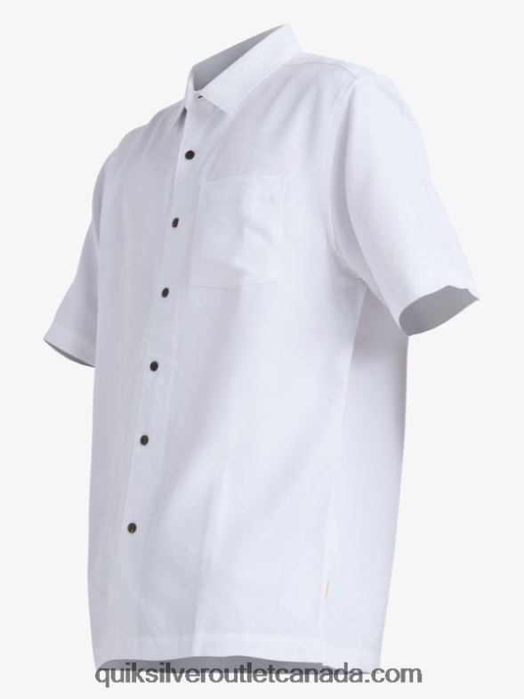 CA Quiksilver Men Waterman Manele Bay Short Sleeve Shirt white TX4R2799