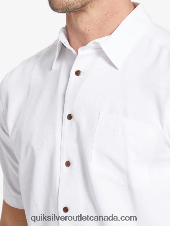 CA Quiksilver Men Waterman Manele Bay Short Sleeve Shirt white TX4R2799