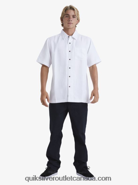 CA Quiksilver Men Waterman Manele Bay Short Sleeve Shirt white TX4R2799