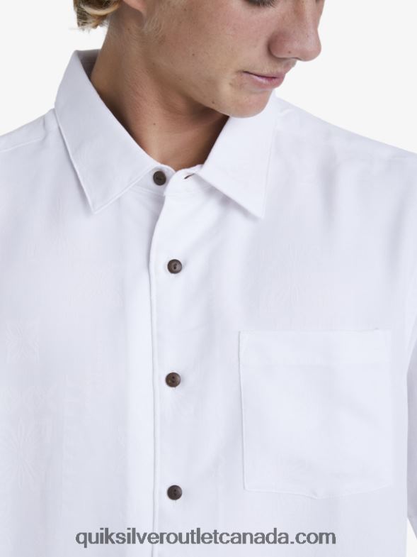 CA Quiksilver Men Waterman Manele Bay Short Sleeve Shirt white TX4R2799