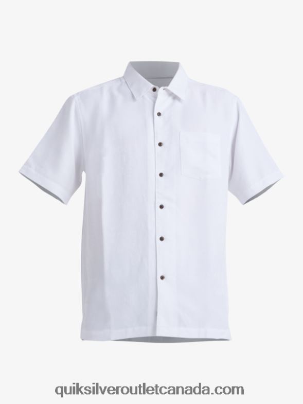 CA Quiksilver Men Waterman Manele Bay Short Sleeve Shirt white TX4R2799