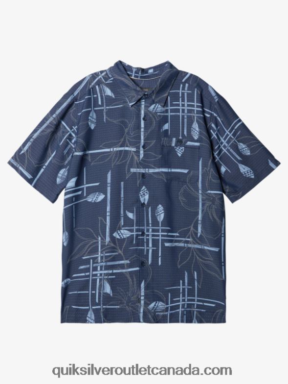 CA Quiksilver Men Waterman Paddle Out Short Sleeve Shirt navy blazer TX4R21415
