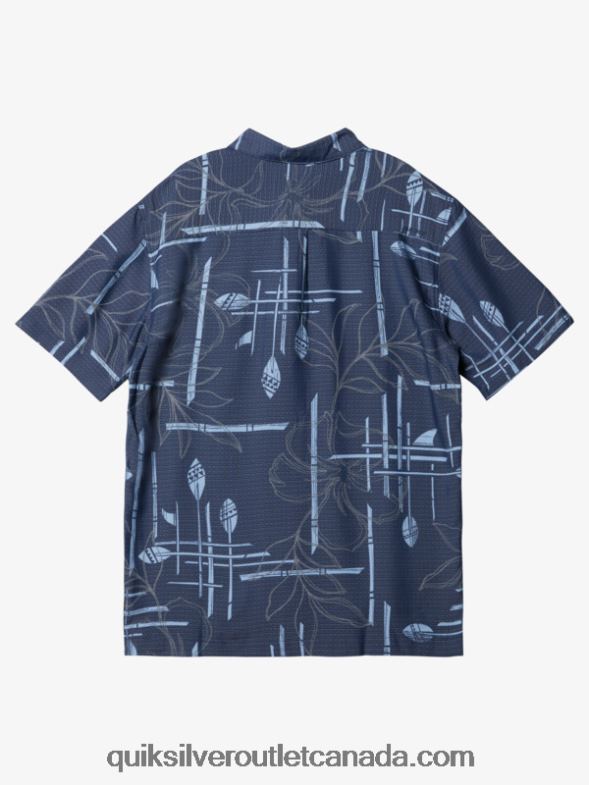 CA Quiksilver Men Waterman Paddle Out Short Sleeve Shirt navy blazer TX4R21415