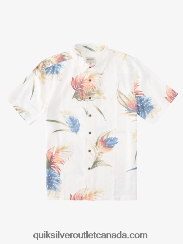 CA Quiksilver Men Waterman Rainbow Floral Short Sleeve Shirt antique white rainbow floral TX4R2826