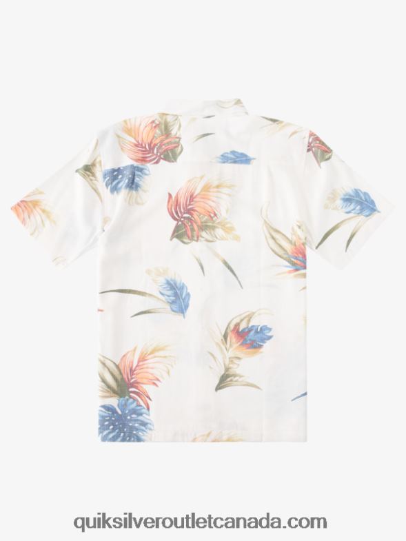 CA Quiksilver Men Waterman Rainbow Floral Short Sleeve Shirt antique white rainbow floral TX4R2826