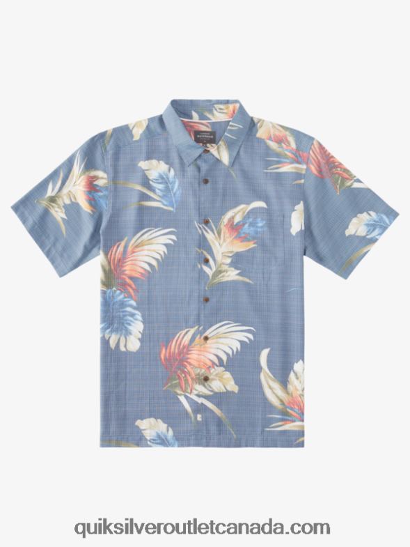 CA Quiksilver Men Waterman Rainbow Floral Short Sleeve Shirt ensign blue rainbow floral TX4R2824