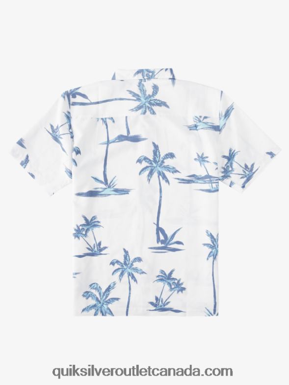 CA Quiksilver Men Waterman Sea Breezer Short Sleeve Hawaiian Shirt dusk blue sea breezer TX4R21501