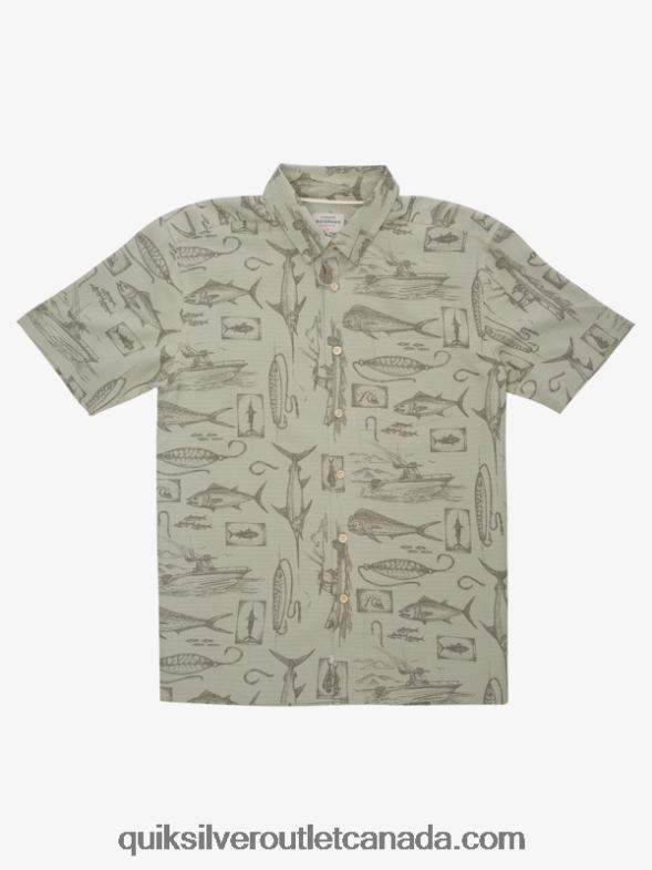 CA Quiksilver Men Waterman Slack Line Short Sleeve Shirt tea slack line TX4R21217