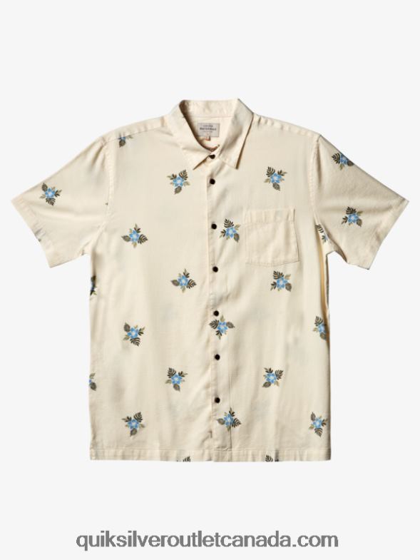 CA Quiksilver Men Waterman Small Pedals Short Sleeve Shirt antique white small pedals TX4R2425
