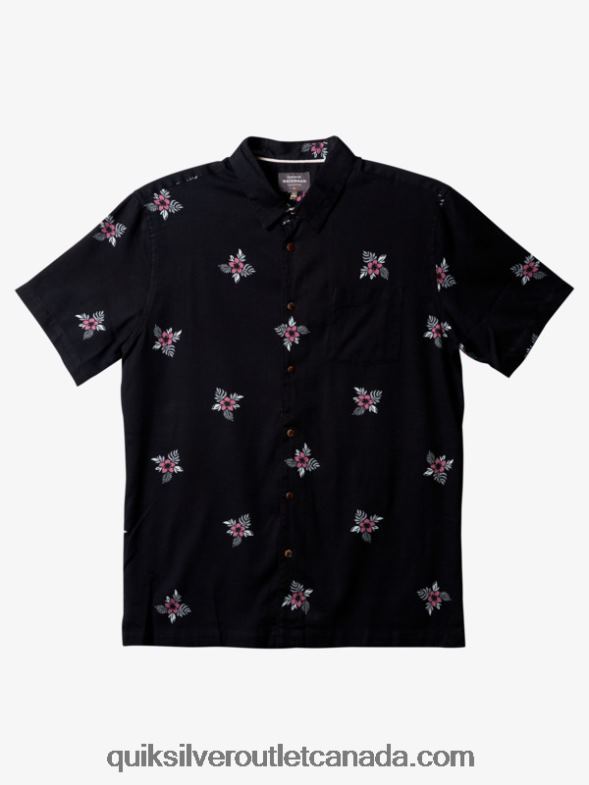 CA Quiksilver Men Waterman Small Pedals Short Sleeve Shirt black small pedals TX4R2424
