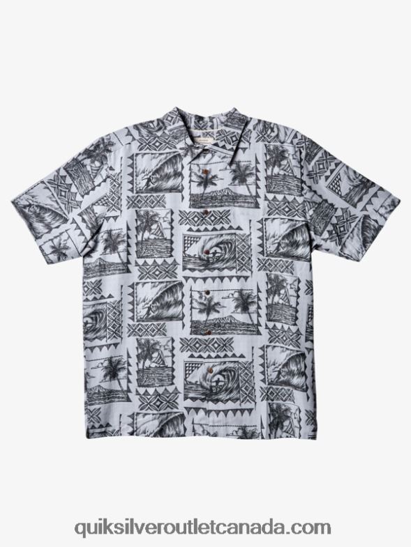 CA Quiksilver Men Waterman Surf Trippers Short Sleeve Shirt black surf trippers TX4R2433