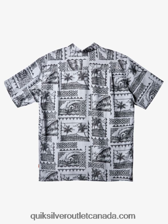 CA Quiksilver Men Waterman Surf Trippers Short Sleeve Shirt black surf trippers TX4R2433