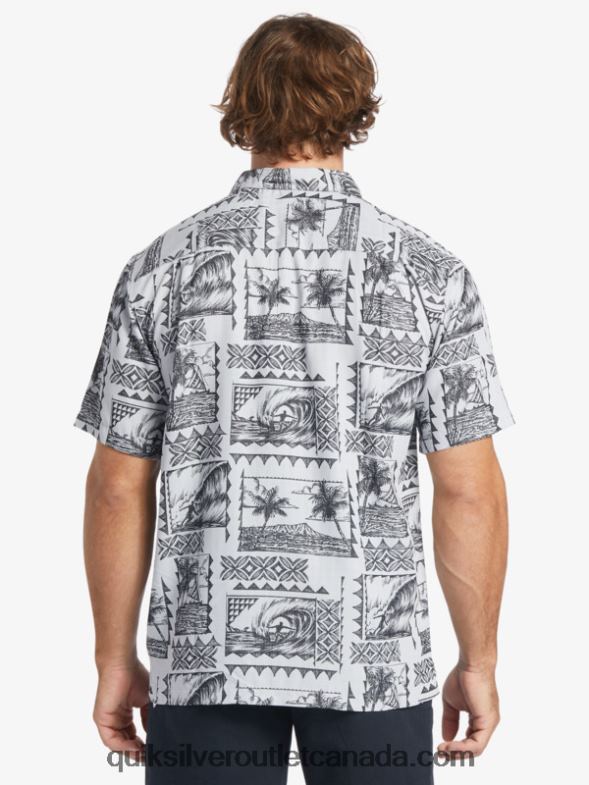 CA Quiksilver Men Waterman Surf Trippers Short Sleeve Shirt black surf trippers TX4R2433
