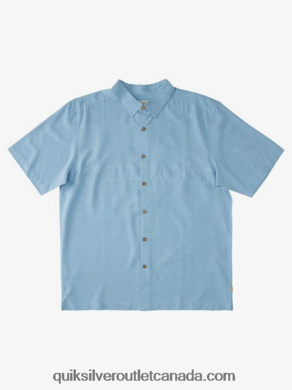 CA Quiksilver Men Waterman Tahiti Palms Premium Anti-Wrinkle Shirt dusk blue TX4R2870