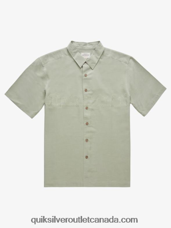 CA Quiksilver Men Waterman Tahiti Palms Premium Anti-Wrinkle Shirt tea TX4R2871