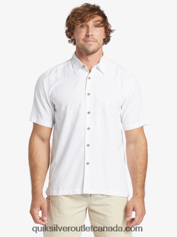 CA Quiksilver Men Waterman Tahiti Palms Premium Anti-Wrinkle Shirt white TX4R2867