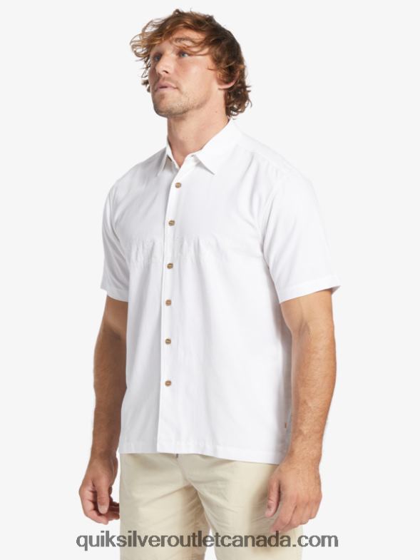 CA Quiksilver Men Waterman Tahiti Palms Premium Anti-Wrinkle Shirt white TX4R2867
