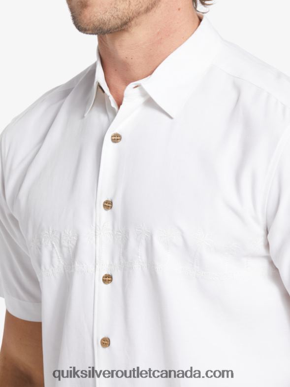 CA Quiksilver Men Waterman Tahiti Palms Premium Anti-Wrinkle Shirt white TX4R2867