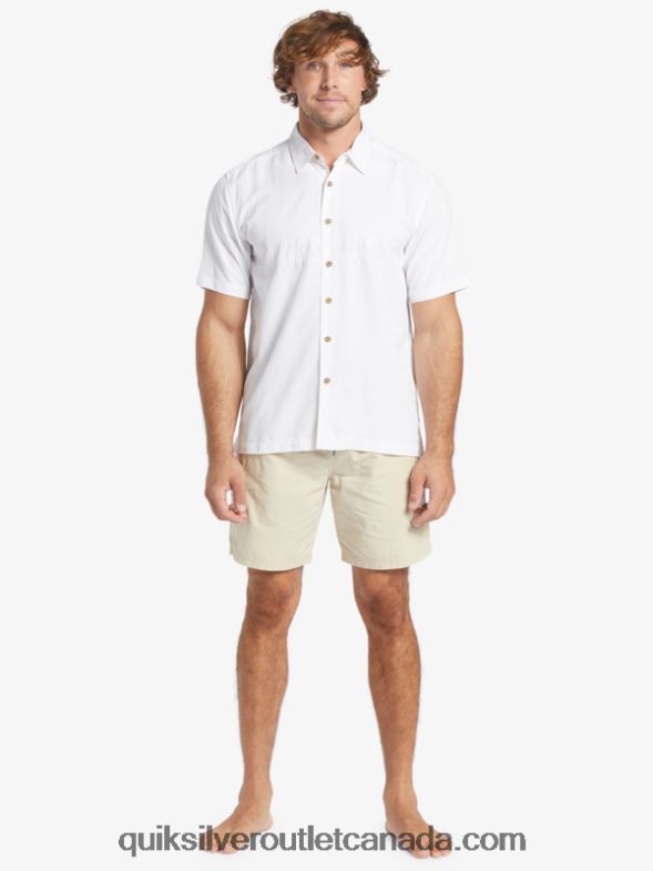 CA Quiksilver Men Waterman Tahiti Palms Premium Anti-Wrinkle Shirt white TX4R2867