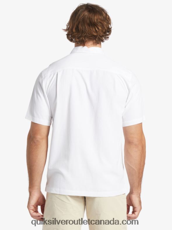 CA Quiksilver Men Waterman Tahiti Palms Premium Anti-Wrinkle Shirt white TX4R2867