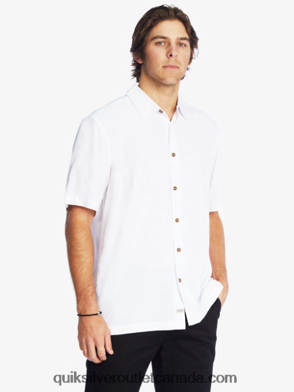 CA Quiksilver Men Waterman Tahiti Palms Premium Anti-Wrinkle Shirt white TX4R2867