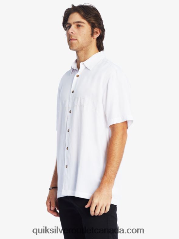 CA Quiksilver Men Waterman Tahiti Palms Premium Anti-Wrinkle Shirt white TX4R2867