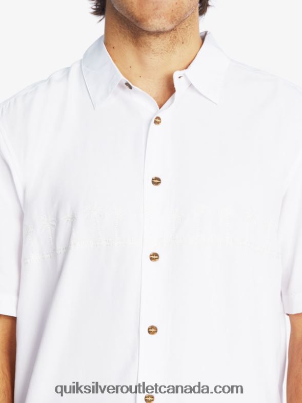 CA Quiksilver Men Waterman Tahiti Palms Premium Anti-Wrinkle Shirt white TX4R2867